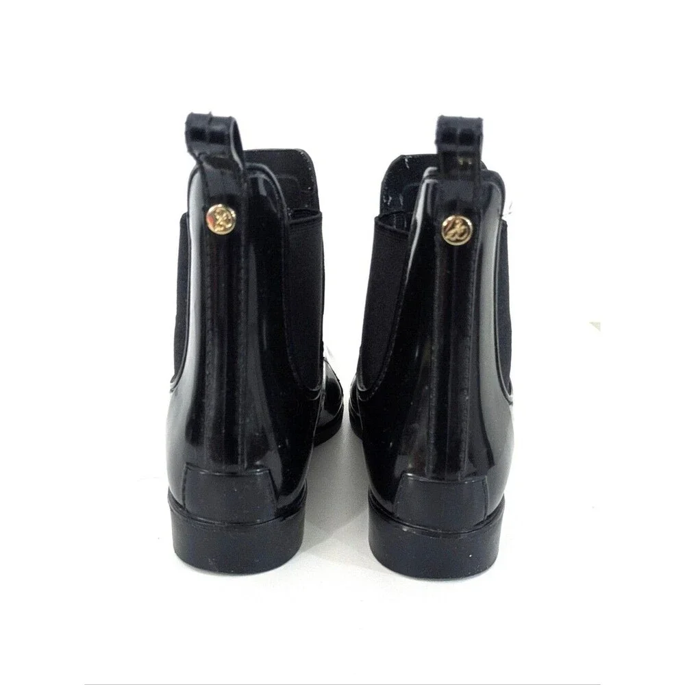 Sam Edelman Tinsley Black Patent Gloss Rubber Chelsea Boots - Size 5 Womens